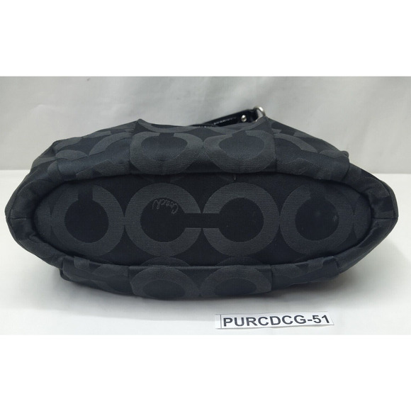 Coach Madison Signature Black Canvas Leather Zip Top Handle Satchel - Picture 8 of 16